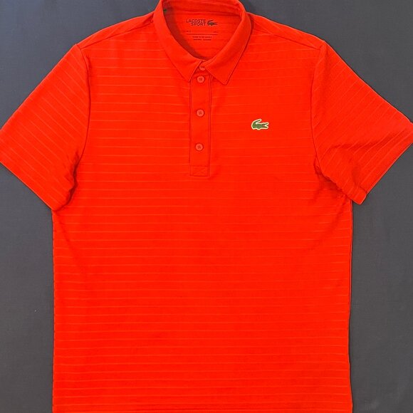 Lacoste Men's SPORT Textured Breathable Four-Button Golf Polo Jacquard Jersey - Picture 1 of 6